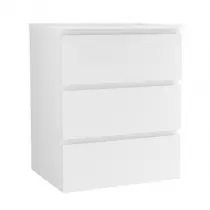Caisson de meuble Harmonie 60cm 3 tiroirs Blanc mat vasque en option - OZE Réf. CAIS-HAR600BM-3T