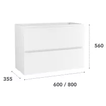 Caisson de meuble Harmonie 60cm prof. 35 2 tiroirs Chêne doré vasque en option - OZE Réf. CAIS-HAR600CD-35