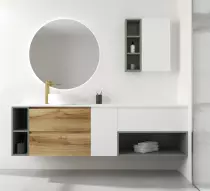 Caisson de meuble Harmonie 80cm 2 tiroirs Chêne doré vasque en option - OZE Réf. CAIS-HAR800CD