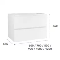 Caisson de meuble Harmonie 90cm 2 tiroirs Blanc mat vasque en option - OZE Réf. CAIS-HAR900BM