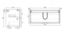Caisson de meuble Hipster 100cm 2 tiroirs Blanc mat / Vasque en option - OZE Réf. CAIS-HIP1000BM