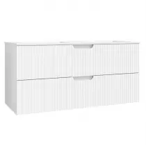 Caisson de meuble Hipster 120cm 2 tiroirs Blanc mat / Vasque (double) en option - OZE Réf. CAIS-HIP1200BM