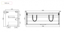 Caisson de meuble Hipster 120cm 2 tiroirs Blanc mat (sans vasque) - OZE Réf. CAIS-HIP1200BM