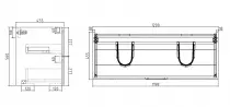 Caisson de meuble Hipster 120cm 2 tiroirs Vert sauge / Vasque (double) en option - OZE Réf. CAIS-HIP1200VS