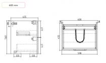 Caisson de meuble Hipster 60cm 2 tiroirs Terre Cuite (sans vasque) - OZE Réf. CAIS-HIP600TC
