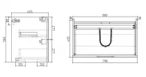 Caisson de meuble Hipster 80cm 2 tiroirs Blanc mat / Vasque en option - OZE Réf. CAIS-HIP800BM