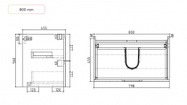 Caisson de meuble Hipster 80cm 2 tiroirs Terre Cuite (sans vasque) - OZE Réf. CAIS-HIP800TC