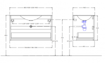 Caisson de meuble Honoré 120cm 2 tiroirs Blanc mat (sans vasque) - O\'DESIGN Réf. CAIS-HONO1200BM
