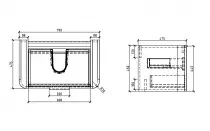 Caisson de meuble Indiana 80cm 2 tiroirs Chêne arizona lisse - Vasque en option - OZE Réf. CAIS-IND800CA