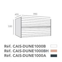 Caisson Dune 100cm 2 tiroirs Anthracite - O\'DESIGN Réf. CAIS-DUNE1000A