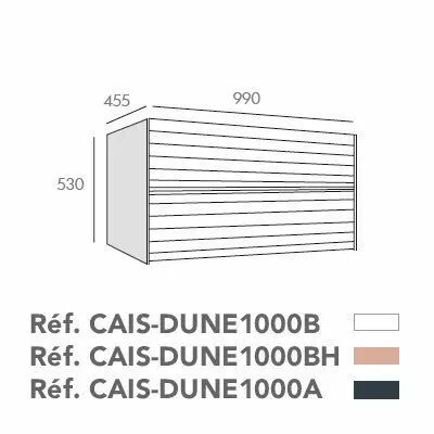 Caisson Dune 100cm 2 tiroirs Anthracite - O\'DESIGN R�f. CAIS-DUNE1000A