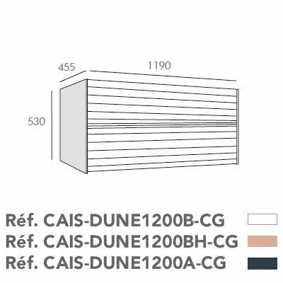 Caisson Dune 120cm 2 tiroirs pour cuve � gauche Anthracite - O\'DESIGN R�f. CAIS-DUNE1200A-CG