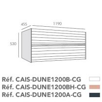 Caisson Dune 120cm 2 tiroirs pour cuve à gauche Anthracite - O\'DESIGN Réf. CAIS-DUNE1200A-CG