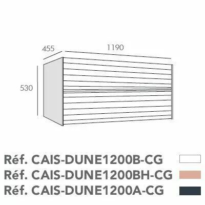 Caisson Dune 120cm 2 tiroirs pour cuve � gauche Anthracite - O\'DESIGN R�f. CAIS-DUNE1200A-CG