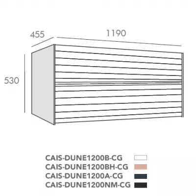 Caisson Dune 120cm 2 tiroirs pour cuve � gauche Noir absolu - O\'DESIGN R�f. CAISDUNE1200NMCG