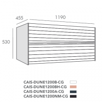 Caisson Dune 120cm 2 tiroirs pour cuve à gauche Noir absolu - O\'DESIGN Réf. CAISDUNE1200NMCG