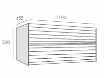 Caisson Dune 120cm 2 tiroirs pour cuve à gauche Sable satiné (vasque en option) - O\'DESIGN Réf. CAIS-DUNE1200S-CG