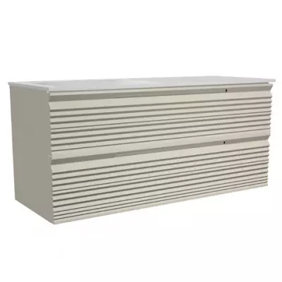 Caisson Dune 120cm 2 tiroirs pour cuve � gauche Sable satin� (vasque en option) - O\'DESIGN R�f. CAIS-DUNE1200S-CG