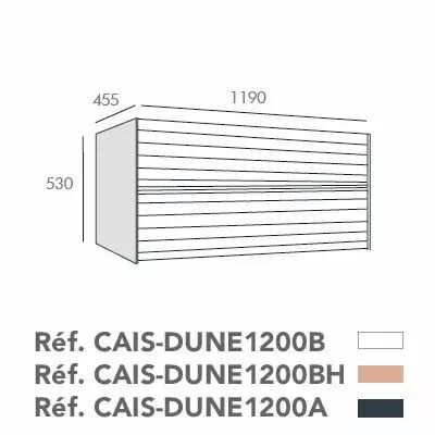 Caisson Dune 120cm 2 tiroirs pour double vasque - O\'DESIGN R�f. CAIS-DUNE1200A