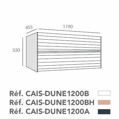 Caisson Dune 120cm 2 tiroirs pour double vasque - O\'DESIGN R�f. CAIS-DUNE1200A