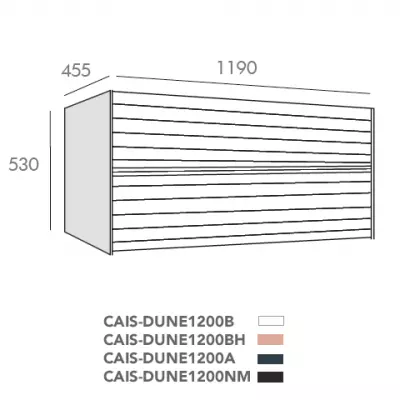 Caisson Dune 120cm 2 tiroirs pour double vasque Noir absolu - O\'DESIGN R�f. CAISDUNE1200NM