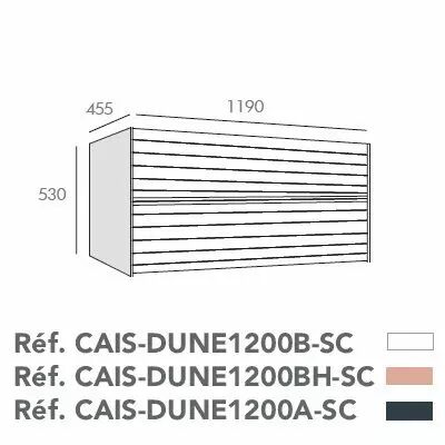 Caisson Dune 120cm 2 tiroirs pour simple cuve Anthracite - O\'DESIGN R�f. CAIS-DUNE1200A-SC