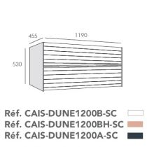 Caisson Dune 120cm 2 tiroirs pour simple cuve Anthracite - O\'DESIGN Réf. CAIS-DUNE1200A-SC