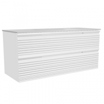 Caisson Dune 120cm 2 tiroirs pour simple cuve centrée Blanc satiné (vasque en option) - O\'DESIGN Réf. CAIS-DUNE1200B-SC