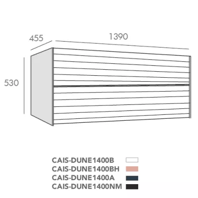 Caisson Dune 140cm 2 tiroirs pour double vasque Noir absolu - O\'DESIGN R�f. CAISDUNE1400NM