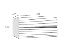 Caisson Dune 140cm 2 tiroirs pour double vasque Sable satiné - O\'DESIGN Réf. CAIS-DUNE1400S