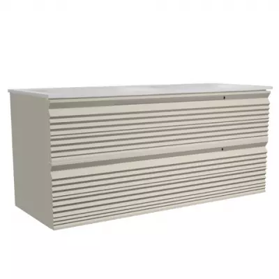 Caisson Dune 140cm 2 tiroirs pour double vasque Sable satin� - O\'DESIGN R�f. CAIS-DUNE1400S