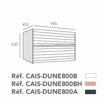 Caisson Dune 80cm 2 tiroirs Blanc Craie - O\'DESIGN R�f. CAIS-DUNE800A