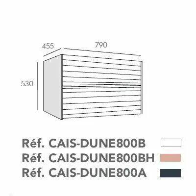 Caisson Dune 80cm 2 tiroirs Blanc Craie - O\'DESIGN R�f. CAIS-DUNE800A