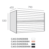 Caisson Dune 80cm 2 tiroirs Noir absolu - O\'DESIGN Réf. CAISDUNE800NM
