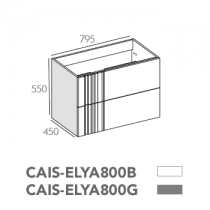 Caisson Elya 80cm 2 tiroirs Graphite - O\'DESIGN Réf. CAIS-ELYA800G