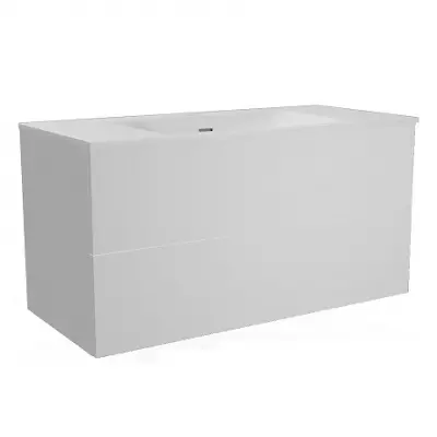 Caisson Fr�gate 100cm 2 tiroirs Blanc craie mat sans poign�e - O\'DESIGN R�f. CAIS-FRE1000BM