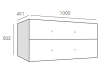 Caisson Frégate 100cm 2 tiroirs Blanc craie mat sans poignée - O\'DESIGN Réf. CAIS-FRE1000BM