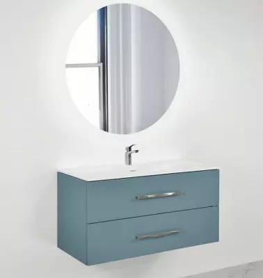 Caisson Fr�gate 100cm 2 tiroirs Bleu Mahonia sans poign�e - O\'DESIGN R�f. CAISFRE1000BMV