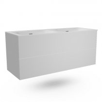 Caisson Frégate 120cm (pour double vasque) 2 tiroirs Blanc glacier sans poignée - O\'DESIGN Réf. CAIS-FRE1200B