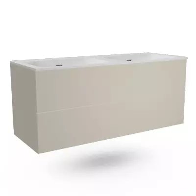 Caisson Fr�gate 120cm (pour double vasque) 2 tiroirs Sable satin� sans poign�e - O\'DESIGN R�f. CAIS-FRE1200S