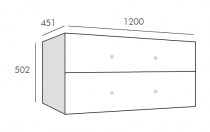 Caisson Frégate 120cm (pour simple vasque) 2 tiroirs Blanc glacier sans poignée - O\'DESIGN Réf. CAIS-FRE1200B-SC