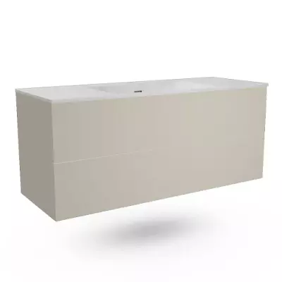 Caisson Fr�gate 120cm (pour simple vasque) 2 tiroirs Sable satin� sans poign�e - O\'DESIGN R�f. CAIS-FRE1200S-SC