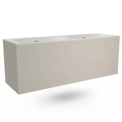 Caisson Fr�gate 140cm 2 tiroirs Sable satin� sans poign�e - O\'DESIGN R�f. CAIS-FRE1400S