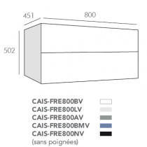 Caisson Frégate 80cm 2 tiroirs Aloé sans poignée - O\'DESIGN Réf. CAISFRE800AV