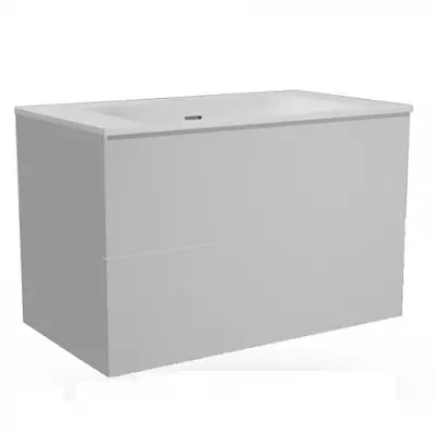 Caisson Fr�gate 80cm 2 tiroirs Blanc Glacier sans poign�e - O\'DESIGN R�f. CAIS-FRE800B
