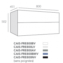 Caisson Frégate 80cm 2 tiroirs Blanc sans poignée - O\'DESIGN Réf. CAISFRE800BV