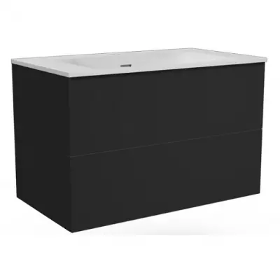 Caisson Fr�gate 80cm 2 tiroirs Noir mat sans poign�e - O\'DESIGN R�f. CAIS-FRE800NM