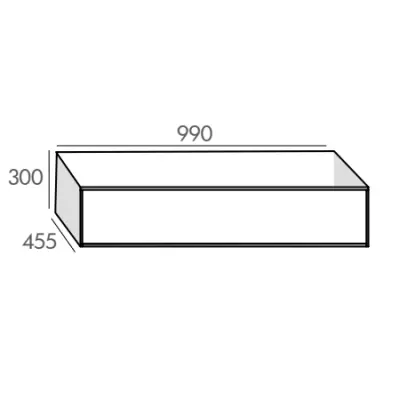 Caisson Fuji 100cm 1 tiroir Ch�ne (sans vasque) - O\'DESIGN R�f. CAIS-FU1000CH-1T