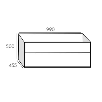 Caisson Fuji 100cm 2 tiroirs Ch�ne (sans vasque) - O\'DESIGN R�f. CAIS-FU1000CH