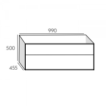 Caisson Fuji 100cm 2 tiroirs Chêne (sans vasque) - O\'DESIGN Réf. CAIS-FU1000CH